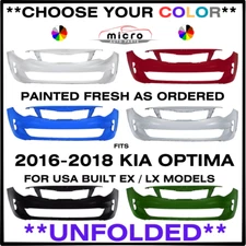 NEW FRONT BUMPER FOR 2016-2018 OPTIMA EX/LX PAINTED CHOOSE YOUR COLOR KI1000182
