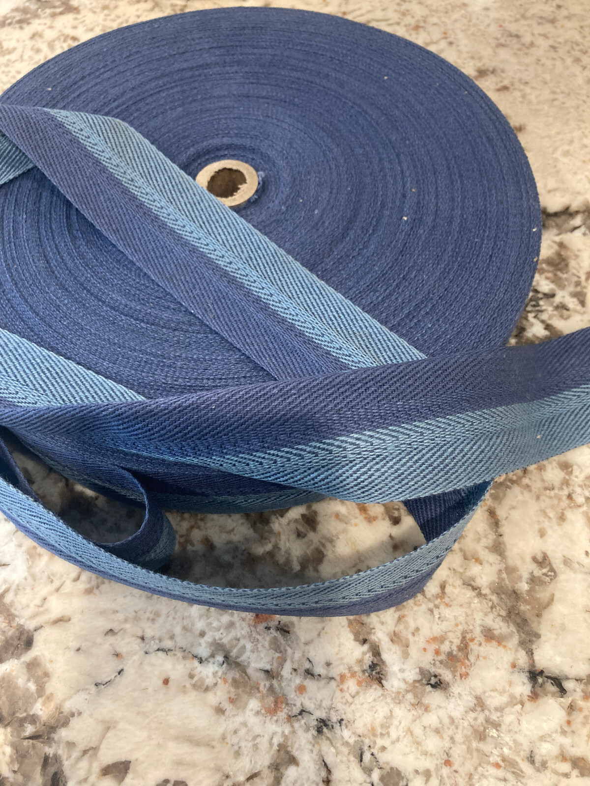 Two Tone Blue 1 1/4 Inch Cotton Rug Binding Tape for Rug Hooking 10 ...