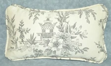 NEW Self Corded Pillow made w Ralph Lauren Saint Honore Gray Floral Fabric 12x7