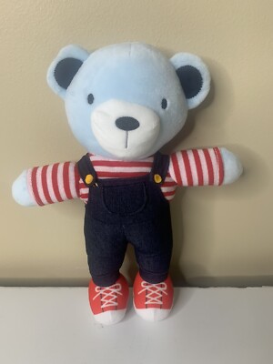 Baby By Bon Bebe Blue Bear in Overalls 11'' Plush