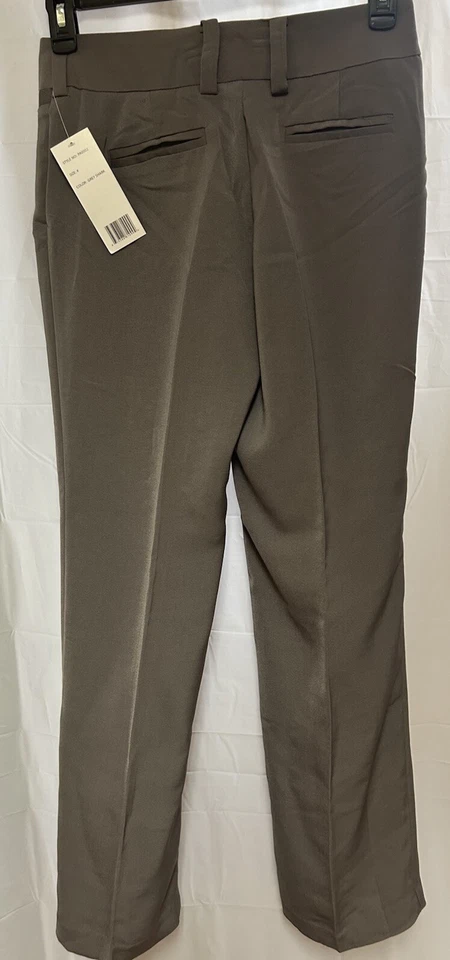 Pantalones de vestir Focus 2000 grises talla 4 pierna recta tiro medio nuevos con etiquetas Foto 4 de 4