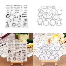 Thanksgiving Clear Stamps and Metal Cutting Dies for Card Making Scrapbooking