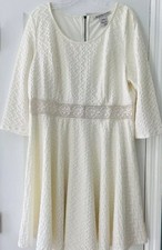American Rag Cie Size XXL Cream Color Fit Stretchy Waist Lined Knee Length Dress