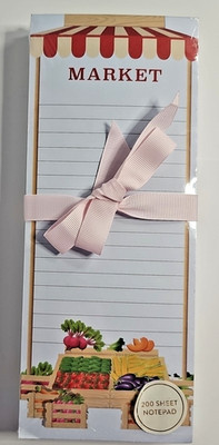 Eccolo 200-Sheet ''MARKET'' Notepad ~ 10''x4'' ~ Ribboned to Gift