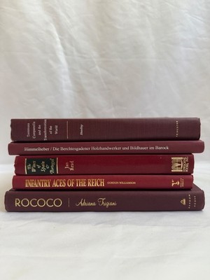 Lot of 5 vintage burgundy red hardcover books
