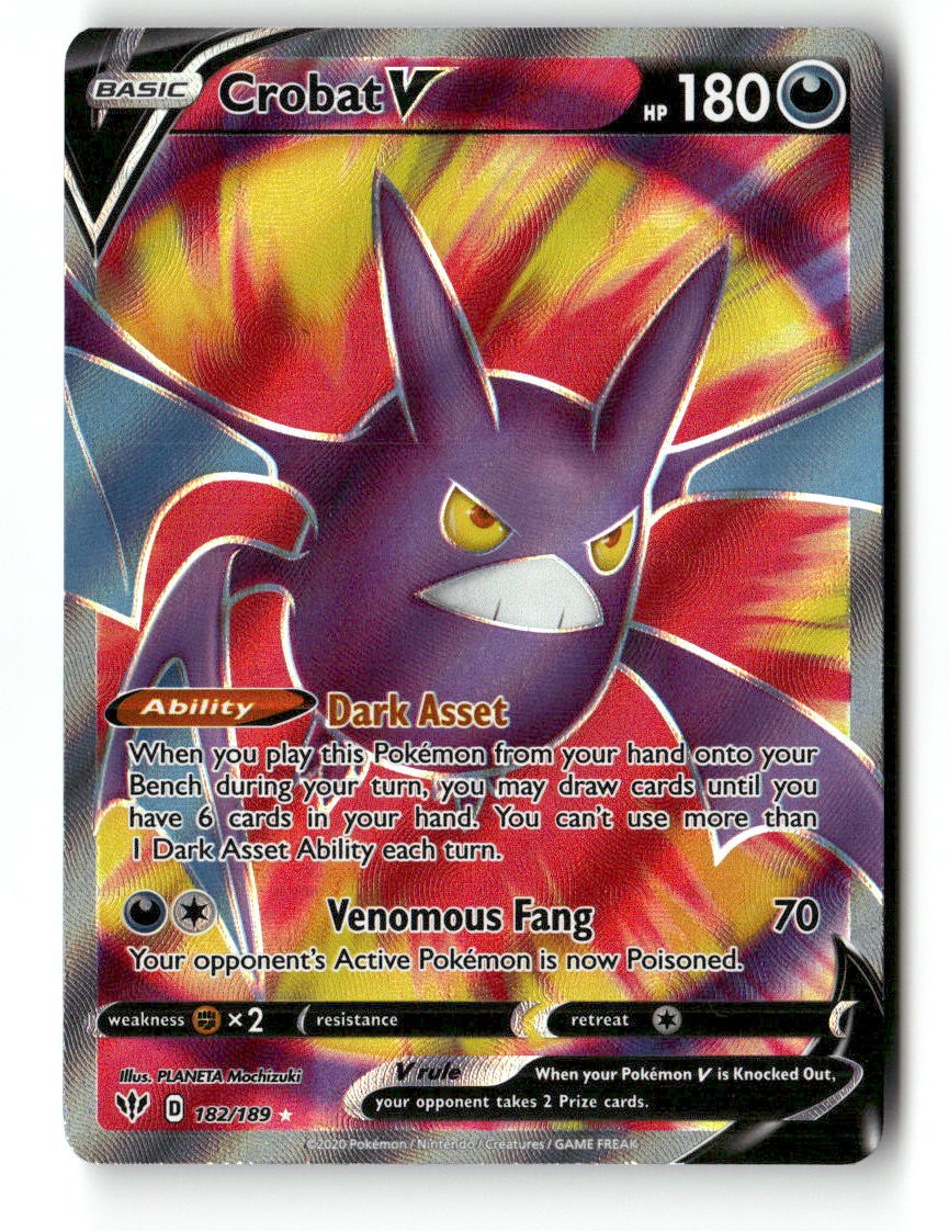 Crobat V 182/189 UR Darkness Ablaze Pokemon Holo NM