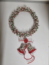 South African Bead and Wire Handcrafted Christmas Wreath With Bells