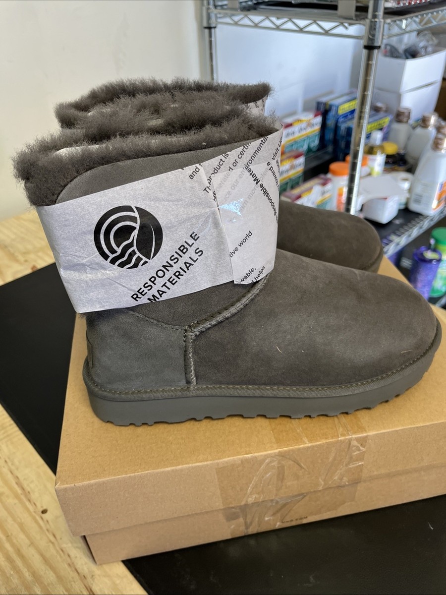 UGG W Mini Bailey Bow II Gray - Size 6 for sale online | eBay