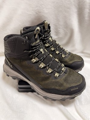 Merrell Speed Strike Mid Waterproof Hiking Boots[ Size 9]Olive Black Excellent