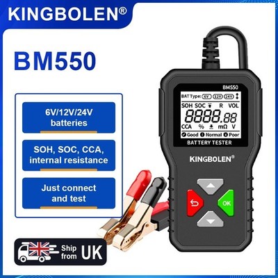 BM550 Autobatterietester 6V 12V 24V 100-2000 CCA 2Ah-220Ah Detect Analyzer Tool