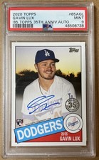 2020 Topps 1985 35th Anniversary 85A-GL Gavin Lux RC Rookie Card Auto PSA 9 MINT