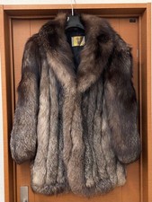 SAGA FOX Brown Fur Coat Real Fur Free Size