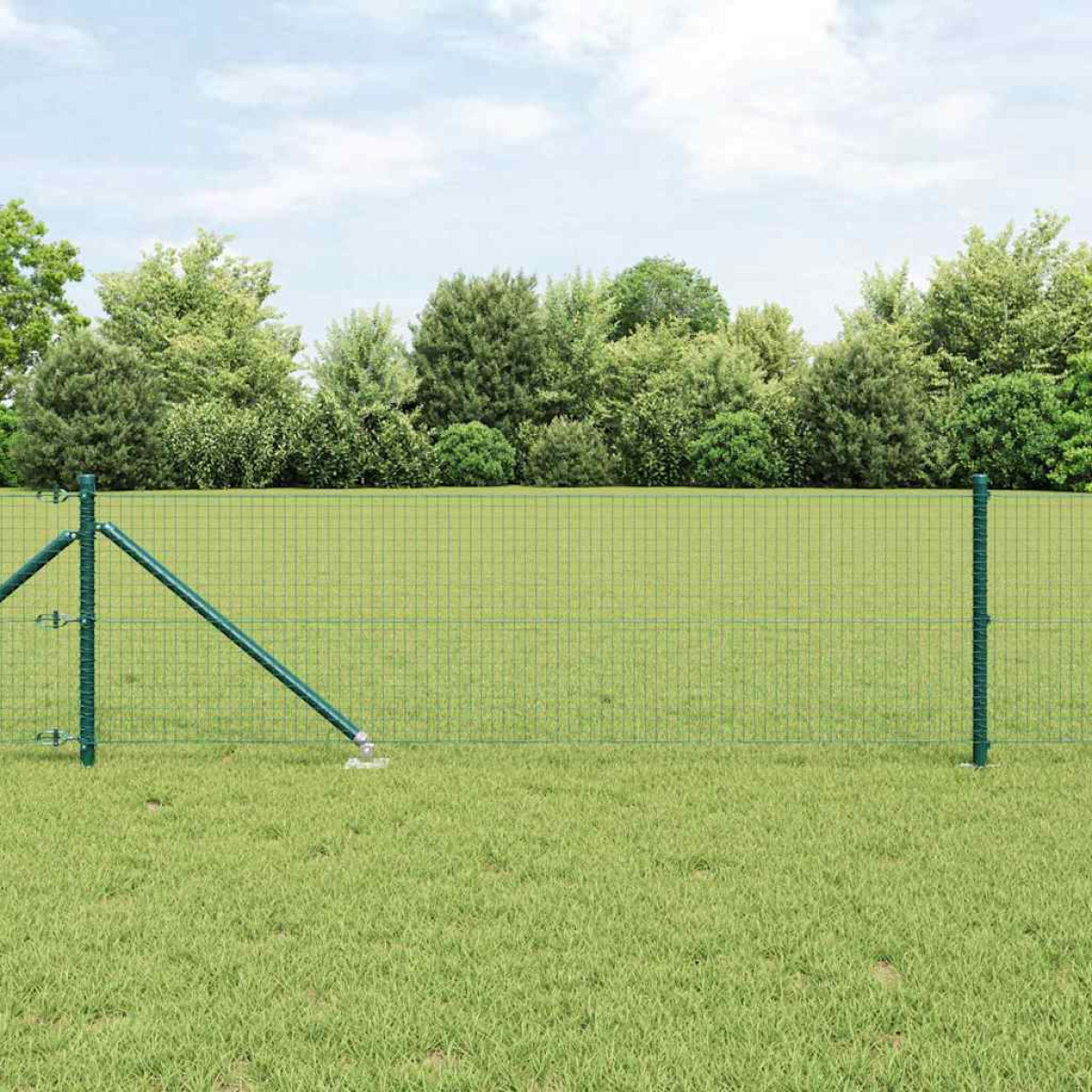 Fence Post Green 10x0.8m Steel & PVC 25x25mm Mesh Garden Boundary Durable Panel