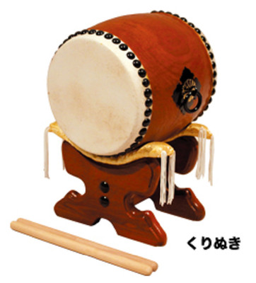 Shime Daiko Decorative Japanese taiko drum, 5-sun (5.9 inches, carved-out body)
