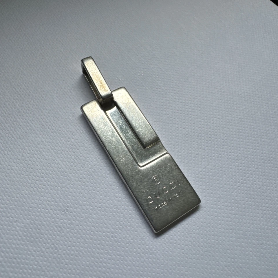 Gucci Silver 925 Rectangle Pendant Only [No Chain] - Image 2 of 4