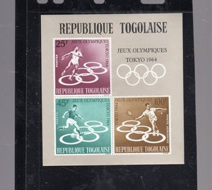 TOGO #C43a 1964 OLYMPICS MINT VF NH O.G S/S 3 IMPERF.