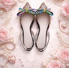 Betsey Johnson PVC Flats With Bows