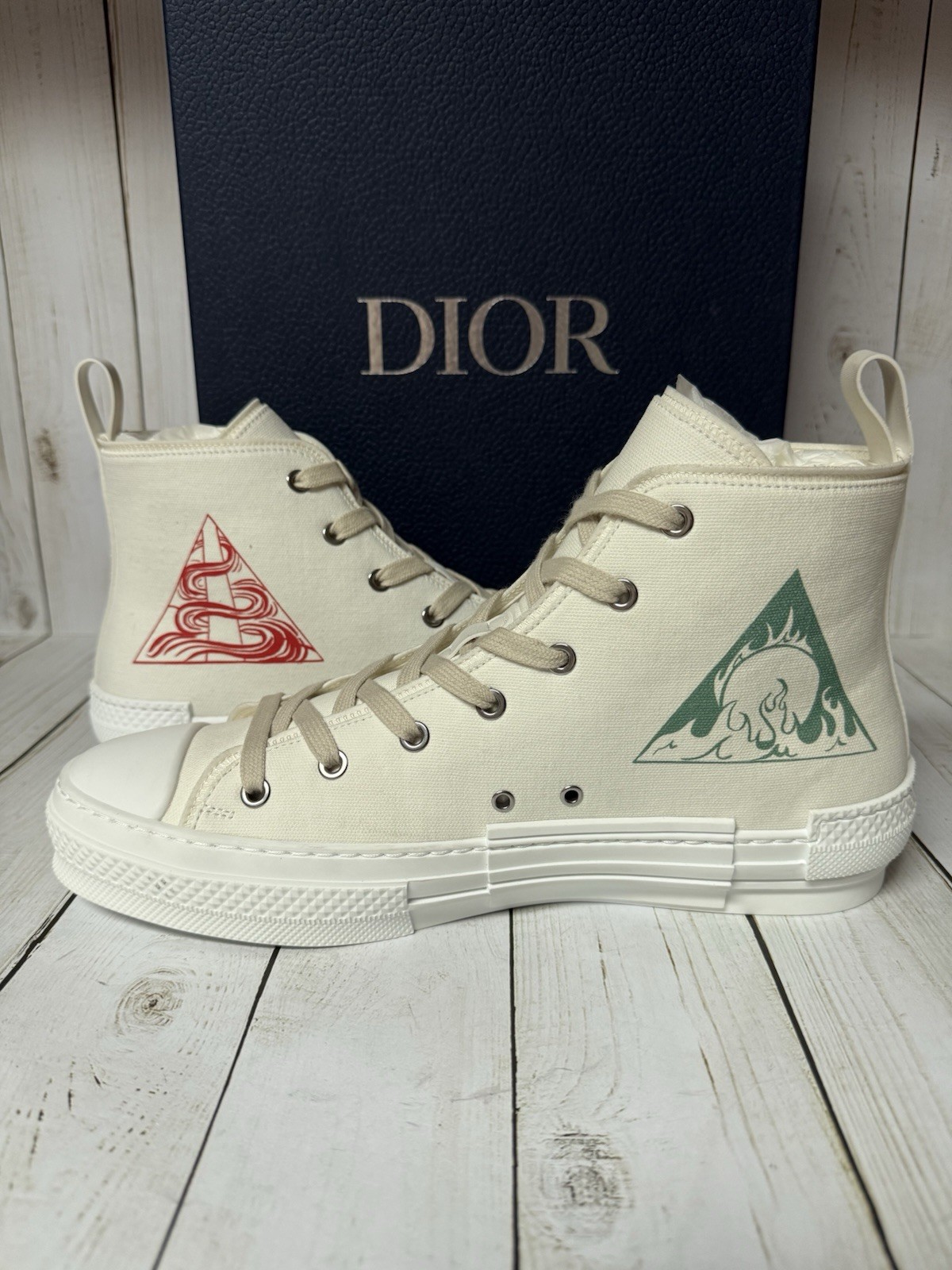 Christian Dior AsteroDior Canvas B23 High Top Sneakers White Multi Sz 43 / 10 image 6
