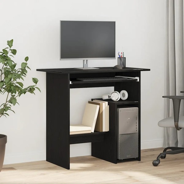 Schreibtisch Schwarz Eichen-Optik 80X45X74 Cm Holzwerkstoff-image