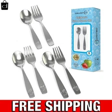 6-Piece Child Safe Cutlery Set - Stainless Steel Kids Utensils for Fun Meals