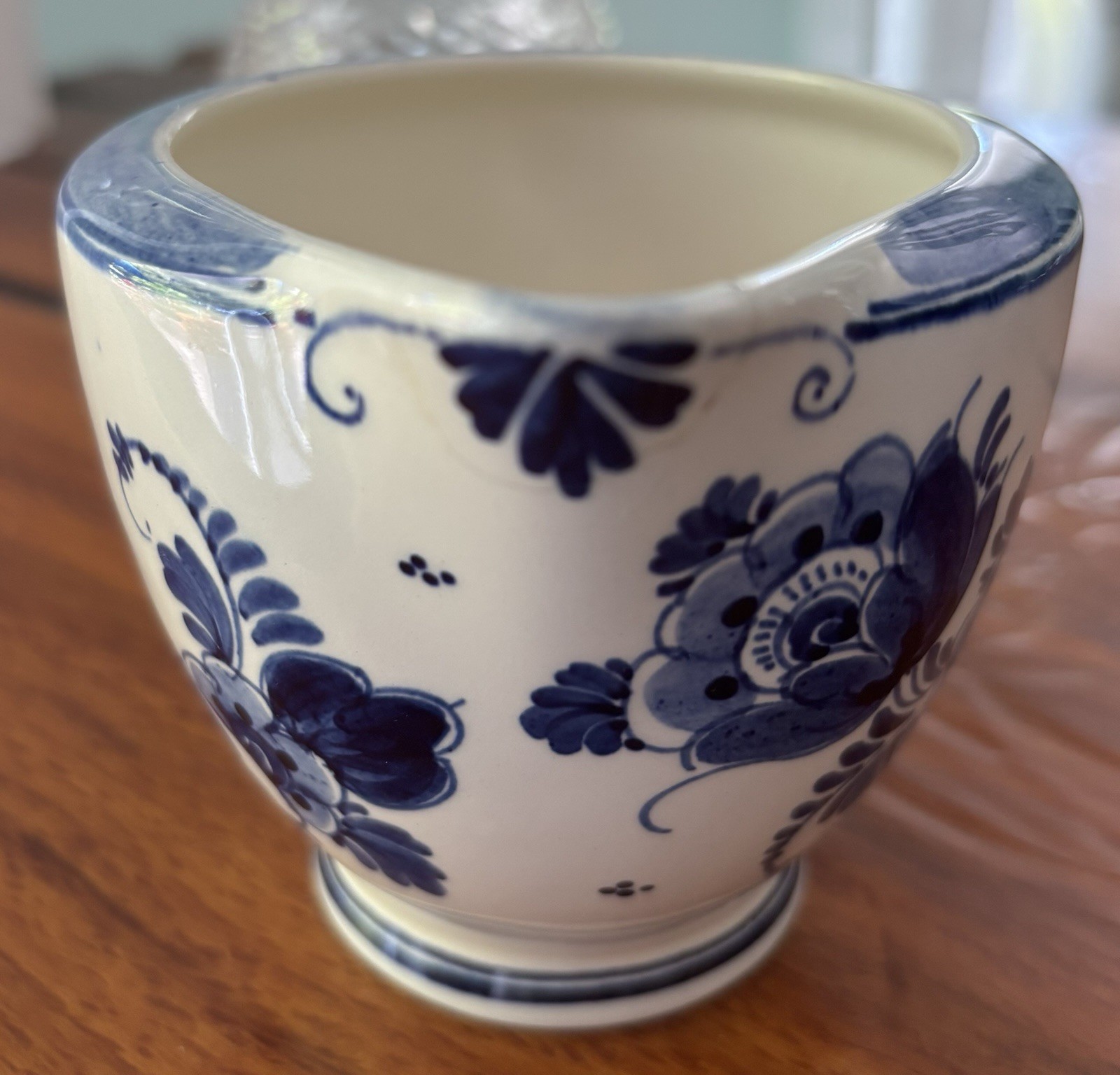 Vintage Delft Blue Delfts Blauw Creamer & Covered Sugar, Holland, Signed