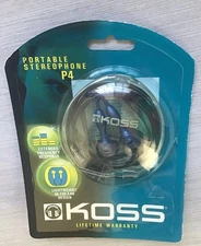 Brand new Koss P4 stereo earbuds headphones with case.