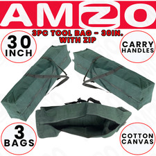 Image of 3 x Extra Large 30" Canvas Tool Bags Heavy Duty Water Resistant Storage Holdall