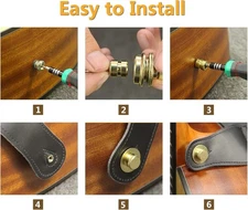 Guitar Strap Locks 2 Pieces Metal Black Flat Round Head Buttons Quick Release