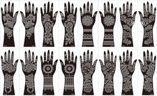Large Henna Tattoo Stencil Kit,8 Sheets Henna Tattoo stickers for Hand Forearm G
