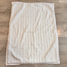 Pottery Barn Kids Plush Throw Baby Blanket Cream Textured Baby Velour Back