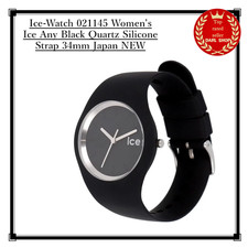 Ice-Watch 021145 Women  s Ice Any Black Quartz Silicone Strap 34mm Japan NEW