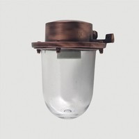 AußEnwandlampe Messing Glas H: 18 Cm IP64 In Kupfer Antik E27 Maritim Leuchte