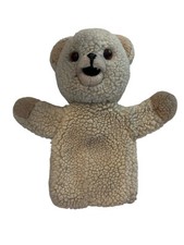 Vintage Snuggle Bear Teddy 1986 Hand Puppet Plush Beige Cream Soft Cuddly Russ