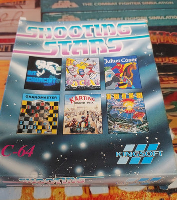 Shooting Stars (Kingsoft 1988) Commodore 64 (2 Disk, Box, Manual) works 8-bit