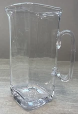 Magnificent SIMON PEARCE USA Glass Woodbury 7.25Tall Square Pitcher with Spout
