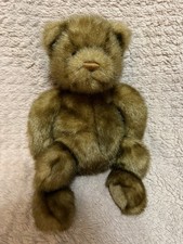 VINTAGE Gund Teddy Bear *MINKY* Plush 14" Brown Faux Mink Stuffed Animal