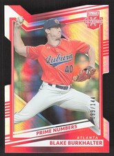 2022 Panini Elite #76 Blake Burkhalter Prime Numbers B Die Cut /144