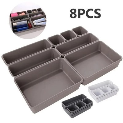 8 Stck./Set Schublade Zeichnung Organizer Einsatz Aufbewahrungslösung Ordnung Socken Teiler Box