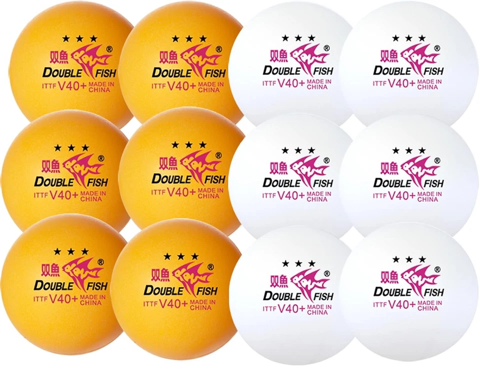Pelotas de Ping Pong DOUBLE FISH - Blanco y Naranja 3 Estrellas 6 piezas +  Foto 2 de 4