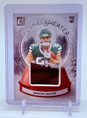 2025 Donruss Football Mason Taylor #SWE-MTR Rookie Sweater Jets RC NFL Near Mint