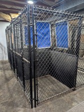 Chain Link Outdoor Dog Kennel Pen Enclosure, Large, with Gate Door