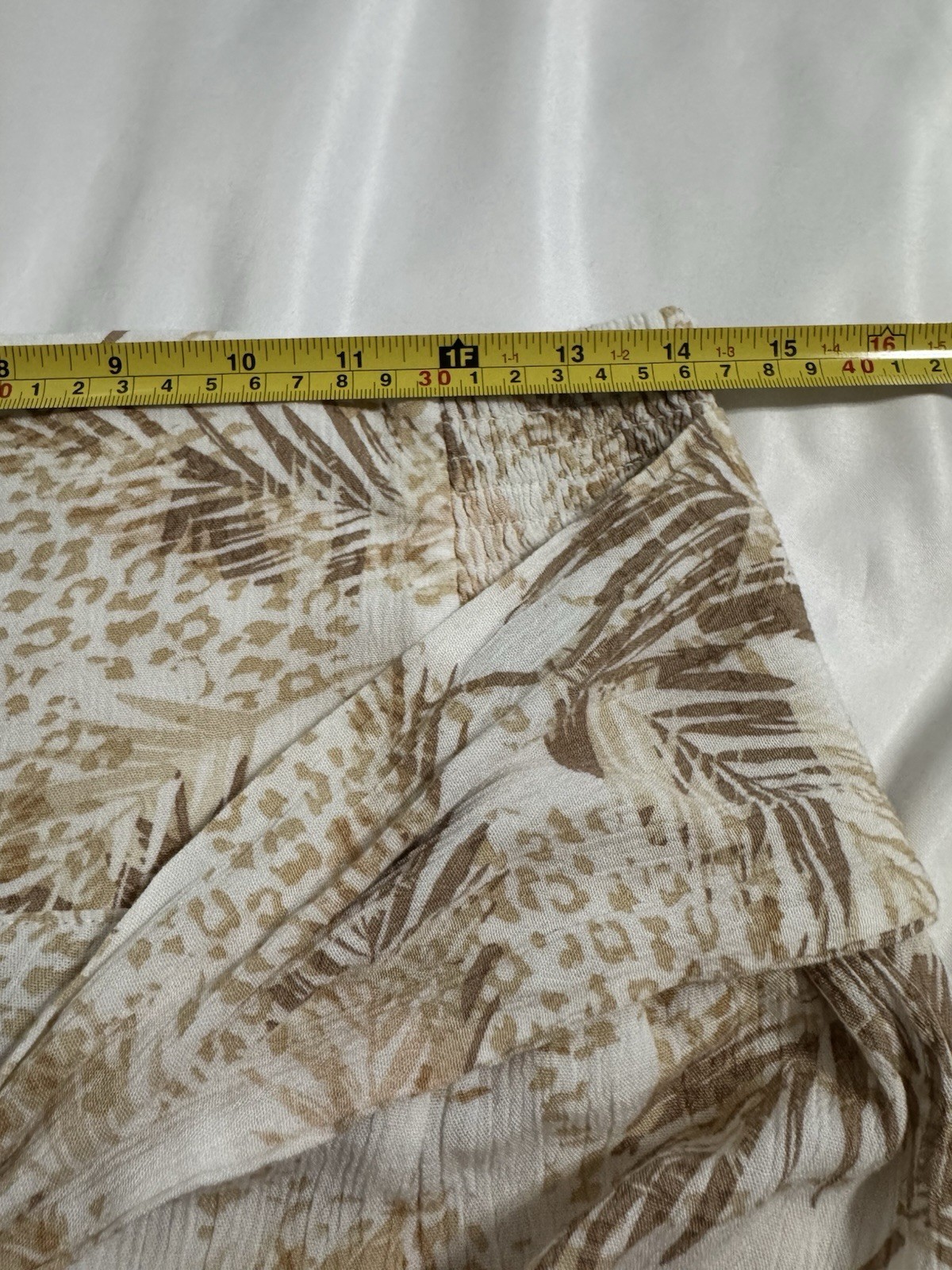 Rewash TIERED Wide-Leg Palazzo Pants Woman’s Sz L Tropical Wear 2 Ways Rayon EUC