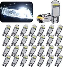 30-Pack 194 LED Light Bulbs, 0.36W 12V T10 6000K White, COB W5W W Style: WHITE