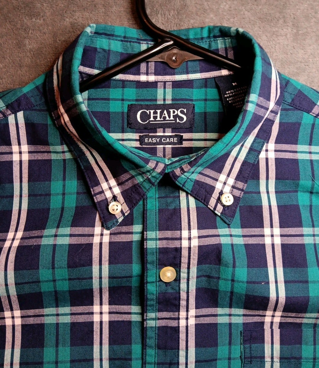 Mens Chaps Button Down Shirt Check Pattern Medium… - image 3