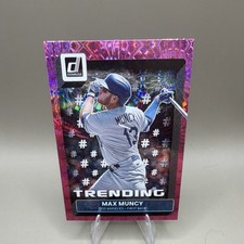 2022 Panini Donruss Trending Max Muncy Pink Fireworks Insert #T-12 Dodgers