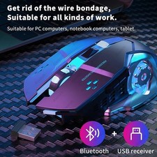 Wireless RGB Gaming Mouse Bluetooth Rechargeable for PC Laptop 4