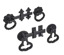 Ring Gate Latches Black Antique Old Hill Ironworks Garden Cottage Antique Finish