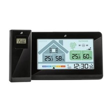Auriol Stazione Meteo Nero Igrometro con Sensore Esterno Display 15×9,5 cm USB