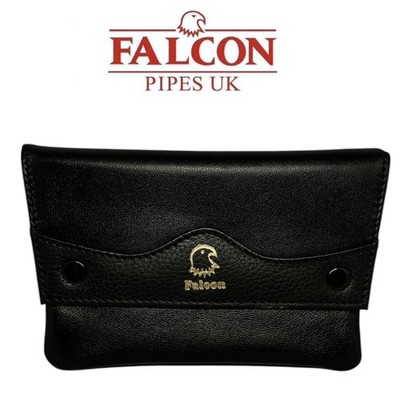 Falke - Tabakbeutel mit Knöpfen aus Leder - schwarz (685)