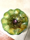 Vintage Millersburg's Emerald Green Strawberry Wreath Footed Compote